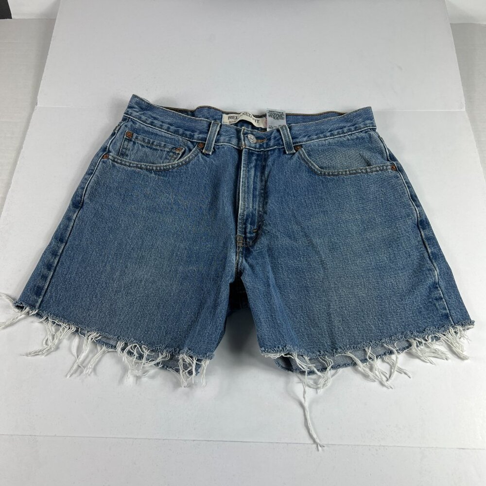 Levi's Jean Shorts Men's 31* 550 Relaxed Blue Cut Off Cotton Denim Jorts Tag 33